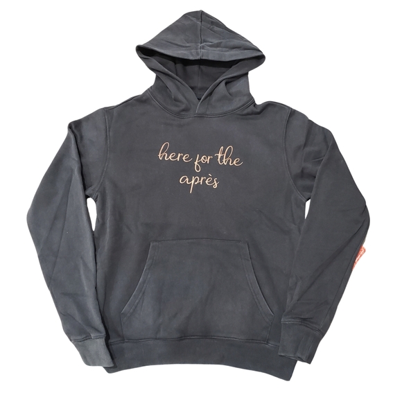 Fera Tops - Fera Apres Hoodie Sweatshirt Women Black Marble Cotton-Poly Terry Knit Blend NWT